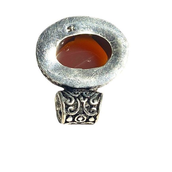 Natural Carnelian Gemstone in a Handmade Vintage-Look Pendant - Picture 5 of 5